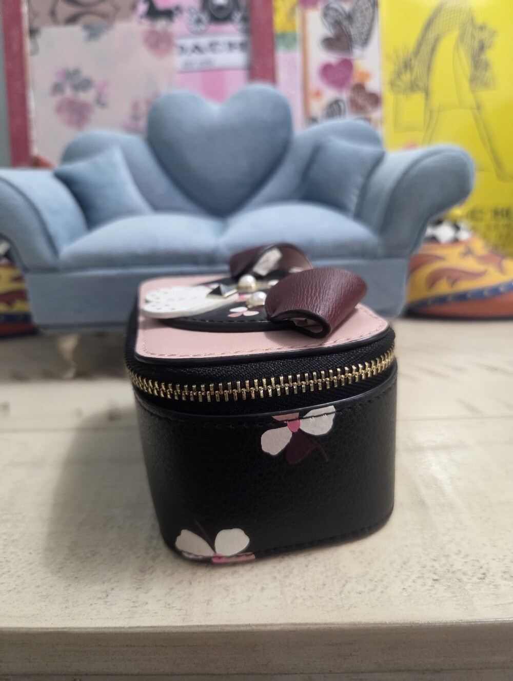 Kate Spade New York "Floral Pup" Travel Zip-Around Jewelry Holder, EUC - Picture 5 of 7